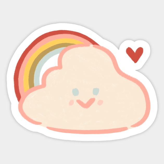 Rainbow Cloud Sticker by MissCassieBee